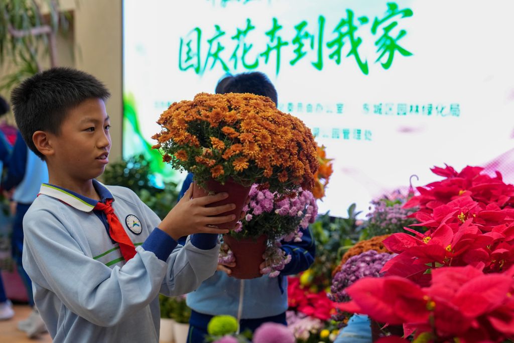 长安街国庆繁花,走入市民家